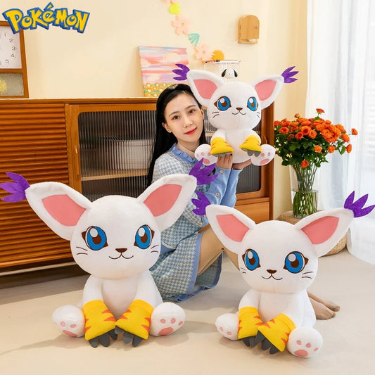 40-80CM Large Big Size Gatomon Plushies Tailmon Peluche Cartoon Anime Plush Comfortable Soft Doll Children's Ornament Toy Gifts
