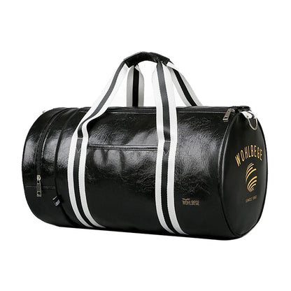 The Codex PU Leather Gym Bag Travel Tote Duffle for Men Sports Fitness Business Casual Weekend Outdoor Shoulder Handbag