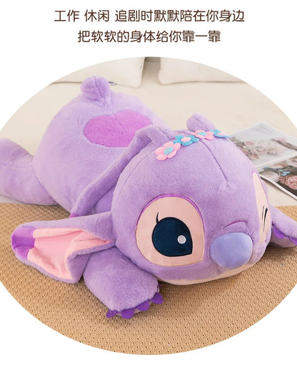 80cm Big Size Disney Lilo & Stitch Cartoon Anime Plush Stuffed Doll Room Kawai Plushies Pillow Ornaments Children's Holiday Gift