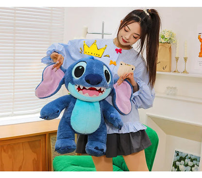 Disney Lilo & Stitch Plush Toys Kawaii Anime Plushie Dolls Open Mouth Stitch Soft Pillows Stuffed 30-60cm Gifts for Childrens