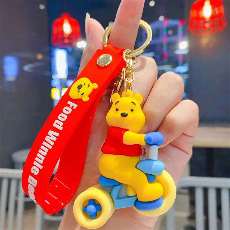 Cartoon Anime Disney Keychain Mickey Mouse Minnie Lilo & Stitch Cute Doll Keyring Ornament Key Chain Car Pendant Kids Toys Gift