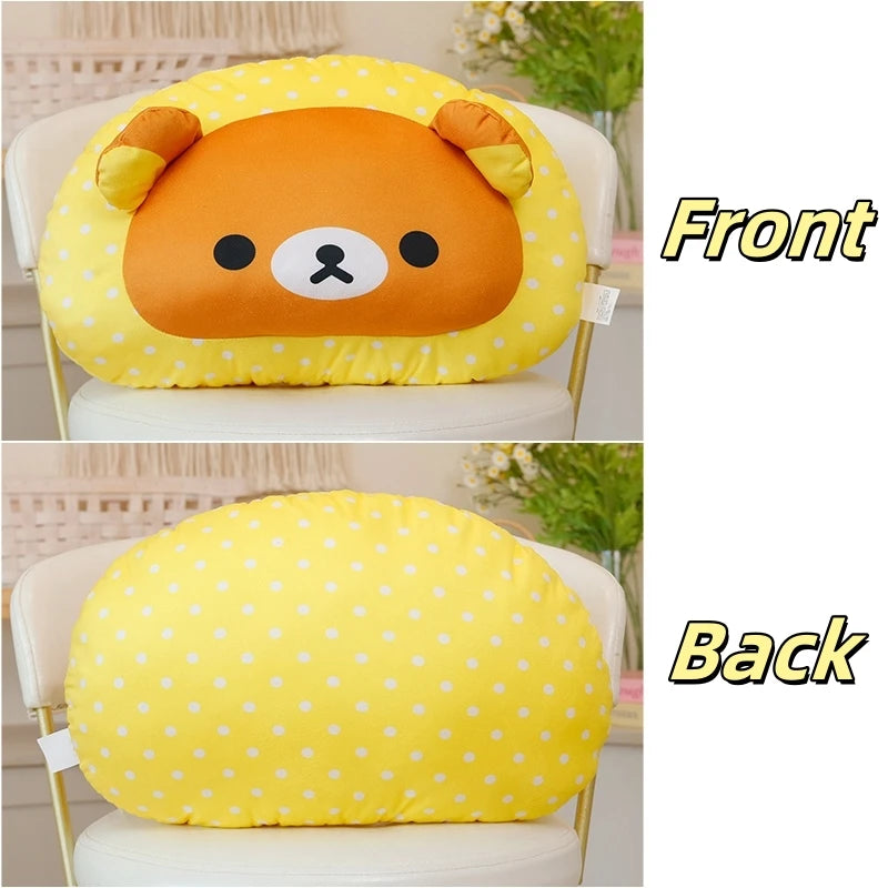 Kawaii Rilakkuma Throw Pillow Soft Back Cushion Sofa Bed Home Decor Cuddly Plushies Cartoon Sleeping Pillow Bedside Cushion