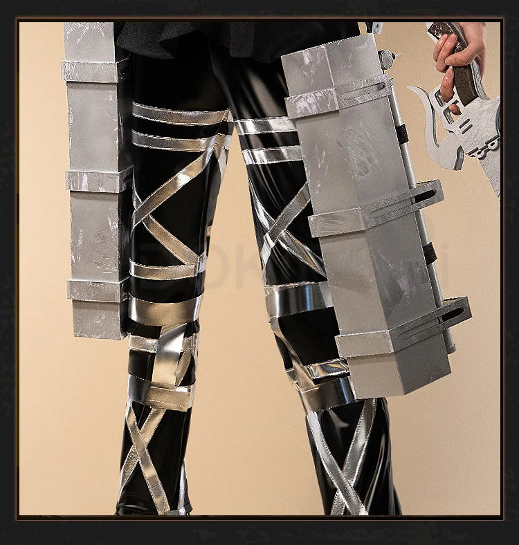 IN STOCK Levii Mikasaa Erenn Cosplay Costume Anime【S-2XL】DokiDoki-R Women Men Leather Battle Uniform Plus size