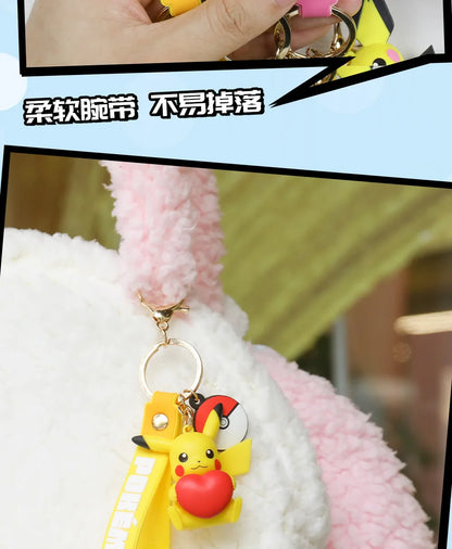 Genuine Pokemon Keychain Pikachu Eevee Pichu Mimikyu Togedemaru PVC Anime Action Figure Kids Toy Keyring Pendant Birthday Gift
