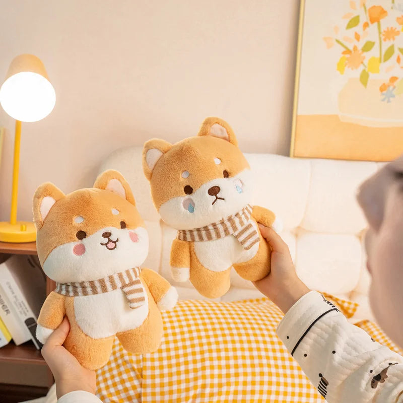 Kawaii Shiba Inu Plush Pillow Toy Soft Stuffed Dog Animal Cuddly Baby Doll for Girls Lovely Cartoon Gift Decor