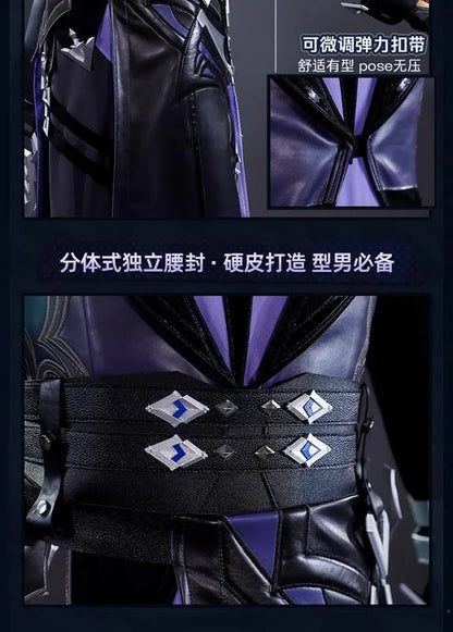 Genshin Impact Kyryll Chudomirovich Flins Cosplay Costume Wig Uniform Outfit Metal Accessory Halloween Party for Women Men Props