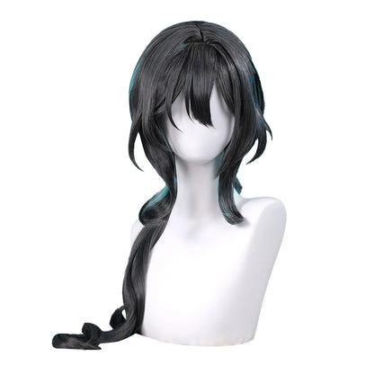 IN STOCK Ruan Mei Wig Game Honkai: Star Rail DokiDoki Cosplay Wig Women 75cm Black Long Hair Honkai Ruanmei Wig Free Wig Cap