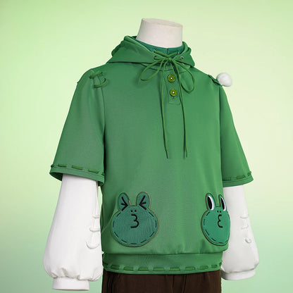 Identity V Fire Investigator LEONARD Cosplay Costume Wig Green Uniform Hat Florian Brand Halloween Party for Women Men Carnival