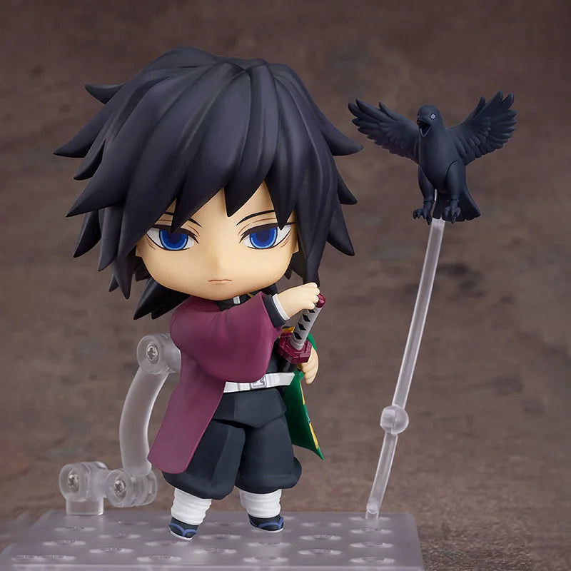 Anime Demon Slayer Tomioka Giyuu Q Version Parts are replaceable Action Figure PVC Model Clay Man Desk Decor doll Toy Gift boxed