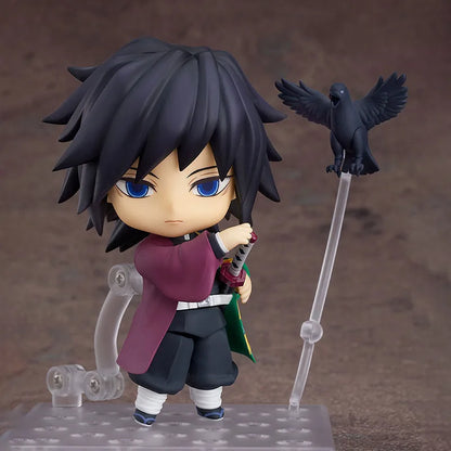 Anime Demon Slayer Tomioka Giyuu Q Version Parts are replaceable Action Figure PVC Model Clay Man Desk Decor doll Toy Gift boxed