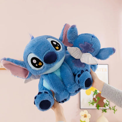 25/40/60cm Big Size Angel Stitch Disney Anime Plush Stuffed Dolllilo & Stitch Cartoon Plushies Pillow Ornaments Holiday Gifts