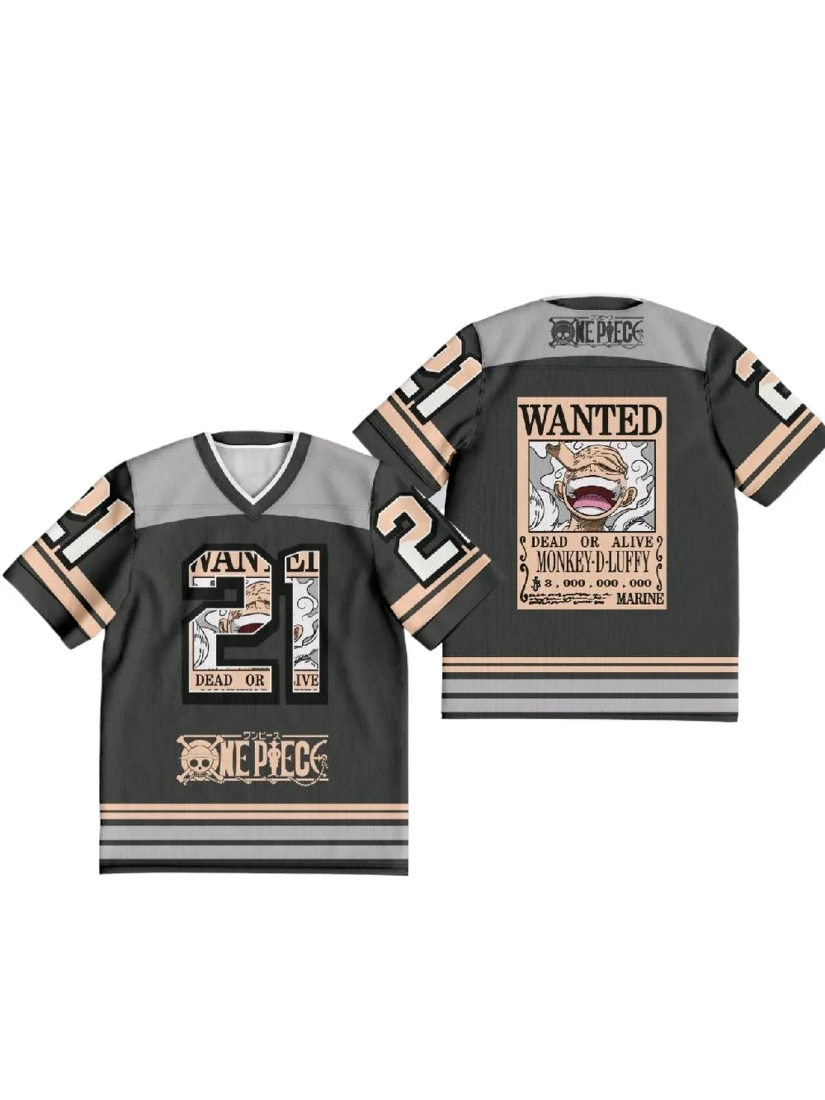 21 Jersey One Piece Luffy Anime Y2k Korean Style Kpop Baseball Hockey T-shirt Anime Daily Unisex Tops Tees Fashion Streetwear