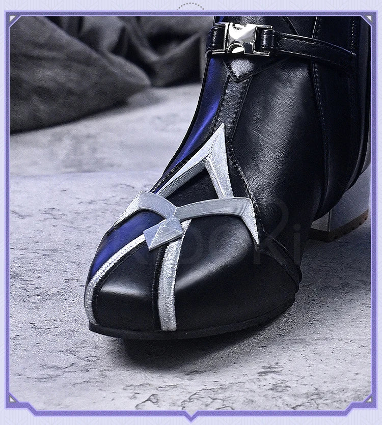 Flins Durin Cosplay Shoes Game Genshin Impact DokiDoki-SR Men Short Long Black Boots Kyryll Chudomirovich Halloween Cosplay