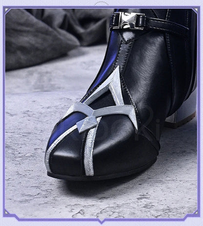 Flins Durin Cosplay Shoes Game Genshin Impact DokiDoki-SR Men Short Long Black Boots Kyryll Chudomirovich Halloween Cosplay