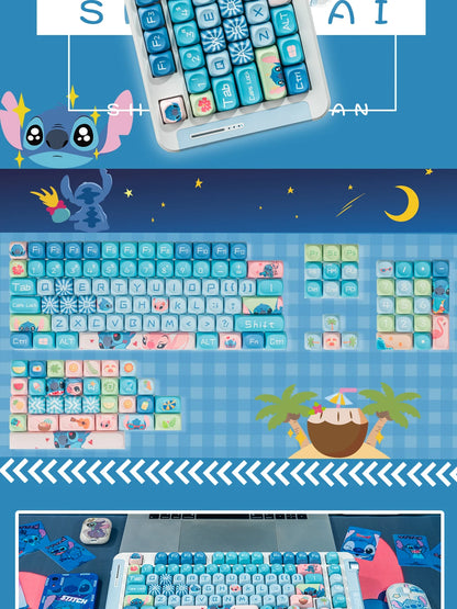 Disney  New Style Shinagawa Stizai Star Kabi Interstellar Kawaii Blue Baby Theme Keycaps Moa High Five Sided Thermal Sublimation
