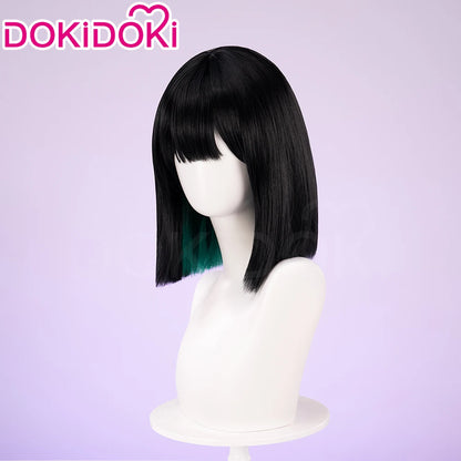 IN STOCK SUA Wig Anime Cosplay Wig Alien Stage DokiDoki Women 35cm Black Short Hair Ear Clips Heat Resiatant Hair Free Wig Cap
