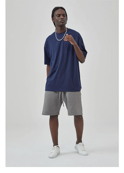 ZODF 2025 Spring Summer Men Solid 100% Cotton T-Shirts Unisex Women Loose 230gsm Noshrink Basic T Shirt Brand Tops HY0151