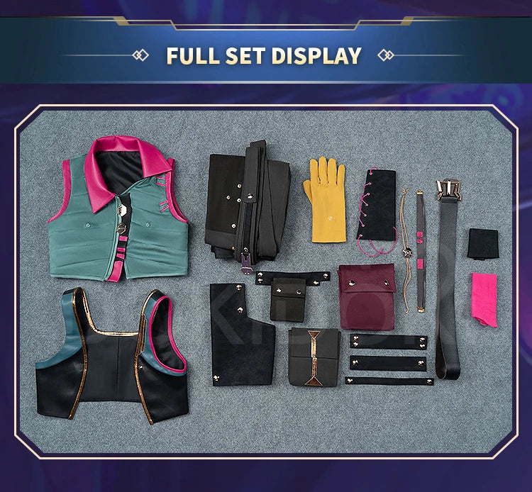 IN STOCK Jinxx Powderr Cosplay Costume Anime Cosplay【S-3XL】DokiDoki-SR Women Jinxx Powderr Vest Cosplay Plus Size