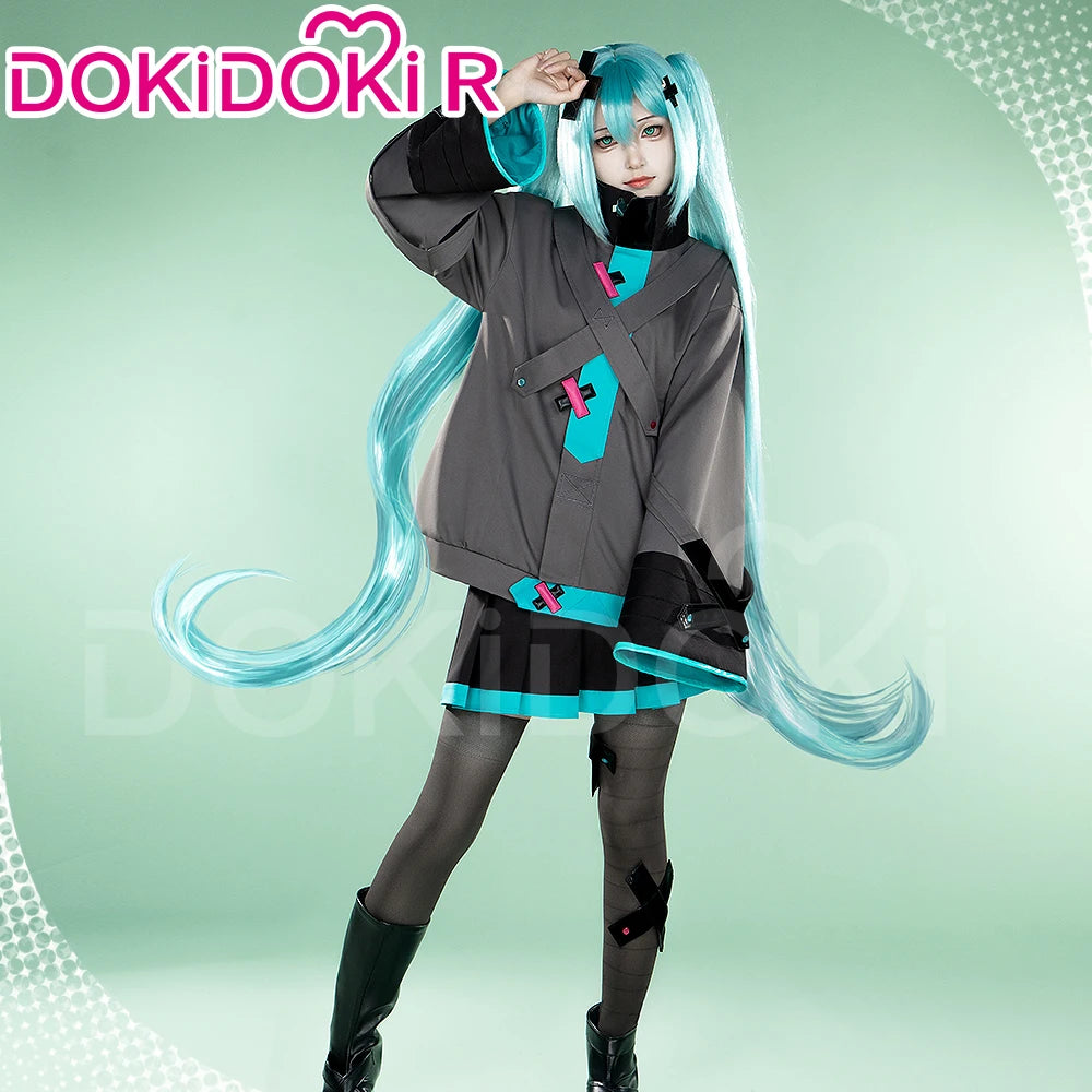 IN STOCK Mikuu Cosplay Costume Anime【S-3XL】DokiDoki-R Women Cute Dress Costume Mikuu Cosplay Headdress Plus Size