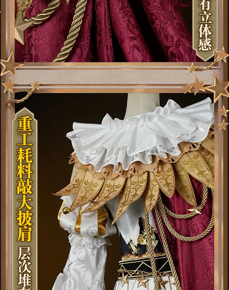 Identity V Hullabaloo Mike Morton Brightest Star Cosplay Costume Wig Uniform Hat Props Halloween Party for Women Men Carnival