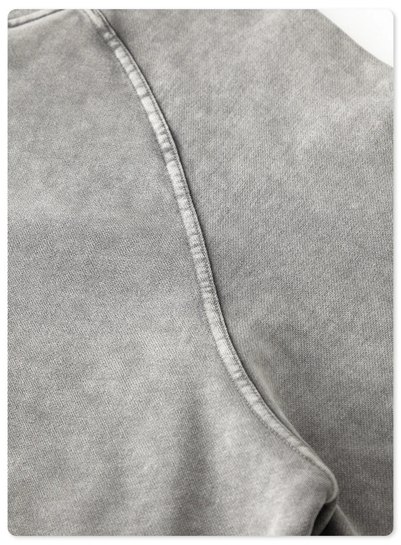 ZODF New Winter Washed Double Zipper Jackets For Men Unisex Loose Heavy Weight 450gsm Raglan Sleeve Cotton Coats HY0654