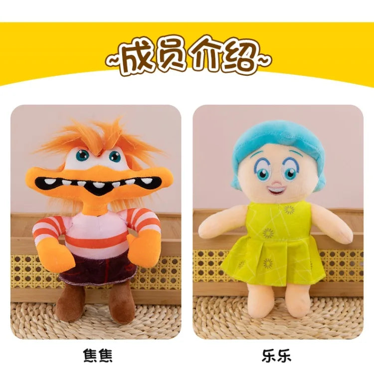 New Inside Out 2 Plush Anxiety Doll Cute Joy Fear Anger Disgust Sadness Riley Plushish Toys Collection Model Toy Birthday Gift