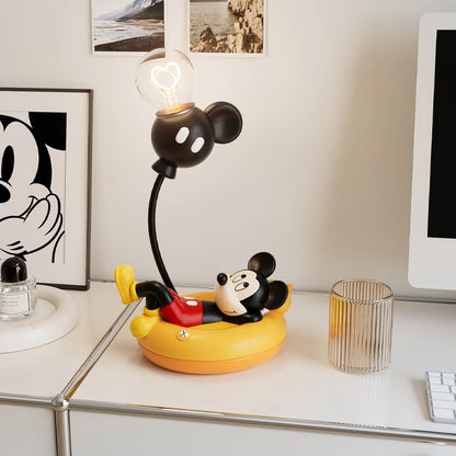 Mickey Figurine Night Light Cartoon Mickey Mouse 3d Doll Reading Lamp Cute Desktop Decor Statue Creative Desk Lamp for Kids Gift