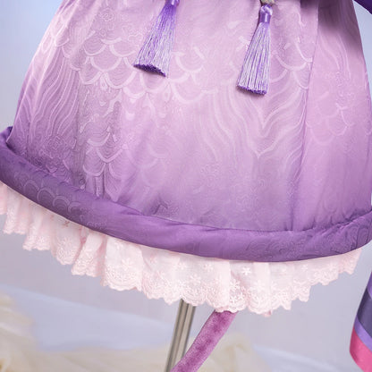 iCoser Genshin Impact Yumemizuki Mizuki Cosplay Costume Wig Dress Headwear Tail Natlan Halloween Party for Women Girls Cos Props