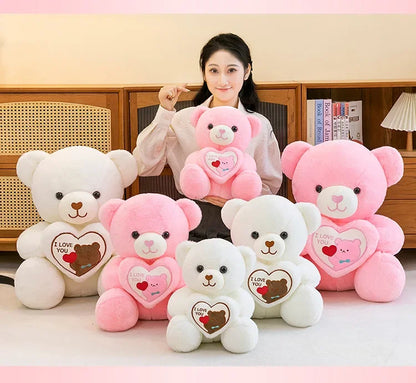 Kawaii 45cm LOVE Plush Toy Bear Stuffed Animals Doll Decoration Birthday Gifts Soft Pillow Dolls Grilfriend Girls Wife Kids Gift