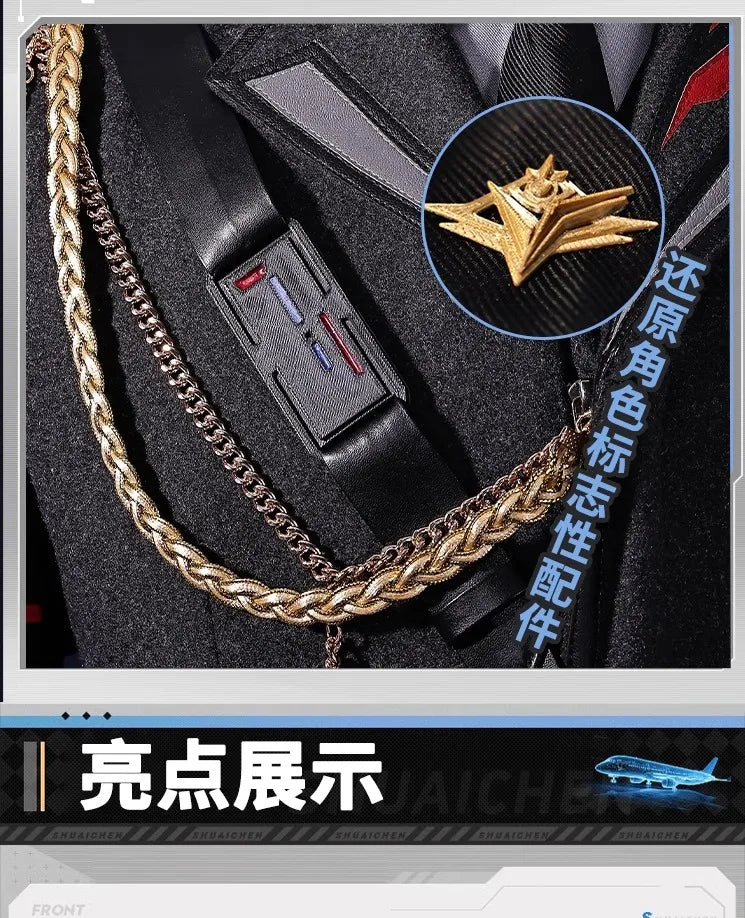 iCoser Caleb Cosplay Costume Wig Farspace Colonel Love and Deepspace Uniform Cap Halloween Party for Women Men Carnival Props