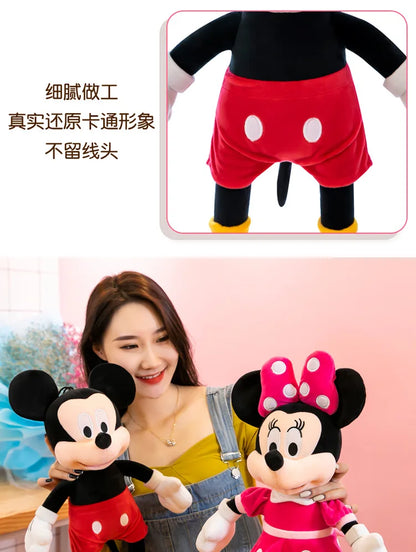 Disney 100cm Plush Mickey Minnie Doll Cartoon Cute Mouse Stuffed Toy for Kids Birthday Christmas Gift Large Hugging Pillow For
