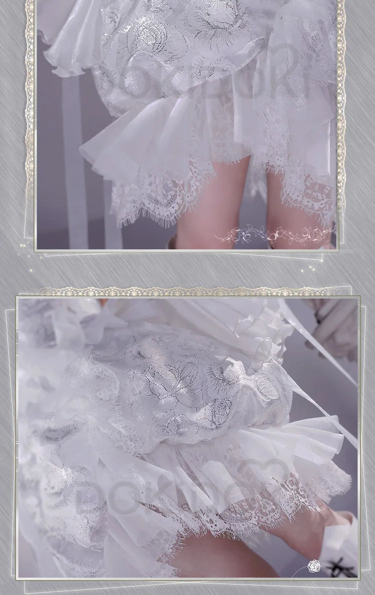 Kirakishou Cosplay Anime Rozen Maiden Cosplay DokiDoki-R Women Kirakishou Cosplay Lolita Gothic Dress White Lolita