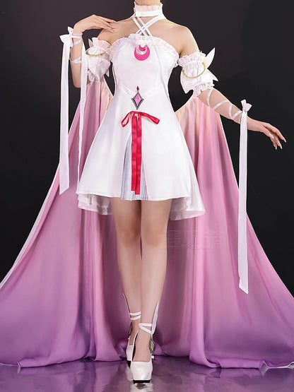 Genshin Impact Columbina FES 2026 Cosplay Costume Wig Dress The Damselette Eleven Fatui Harbingers Halloween Party Women Girls