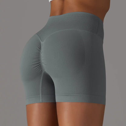 The Codex Summer V-Waist Peach Hip Lifting High Waist Seamless Yoga Shorts Tight Fitting Three Part Running Pants Speed