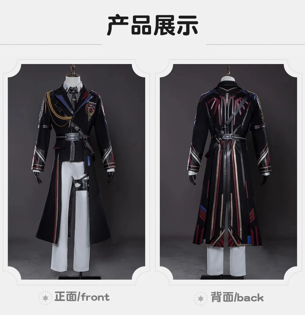 iCoser Love and Deepspace Caleb Cosplay Costume Wig Farspace Colonel Uniform Trench Hat Halloween Party Women Men Carnival Props