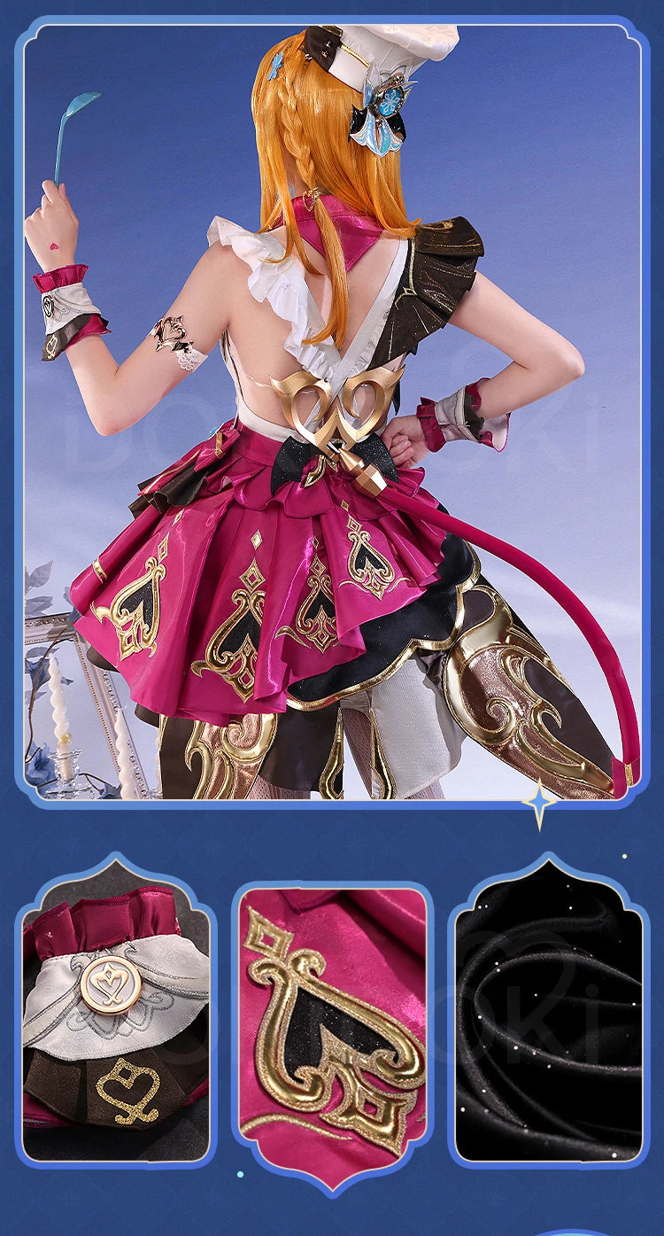 IN STOCK Escoffier Cosplay Costume Game Genshin Impact DokiDoki-SR Women Fontaine Costume Escoffier Cosplay Tail Wig