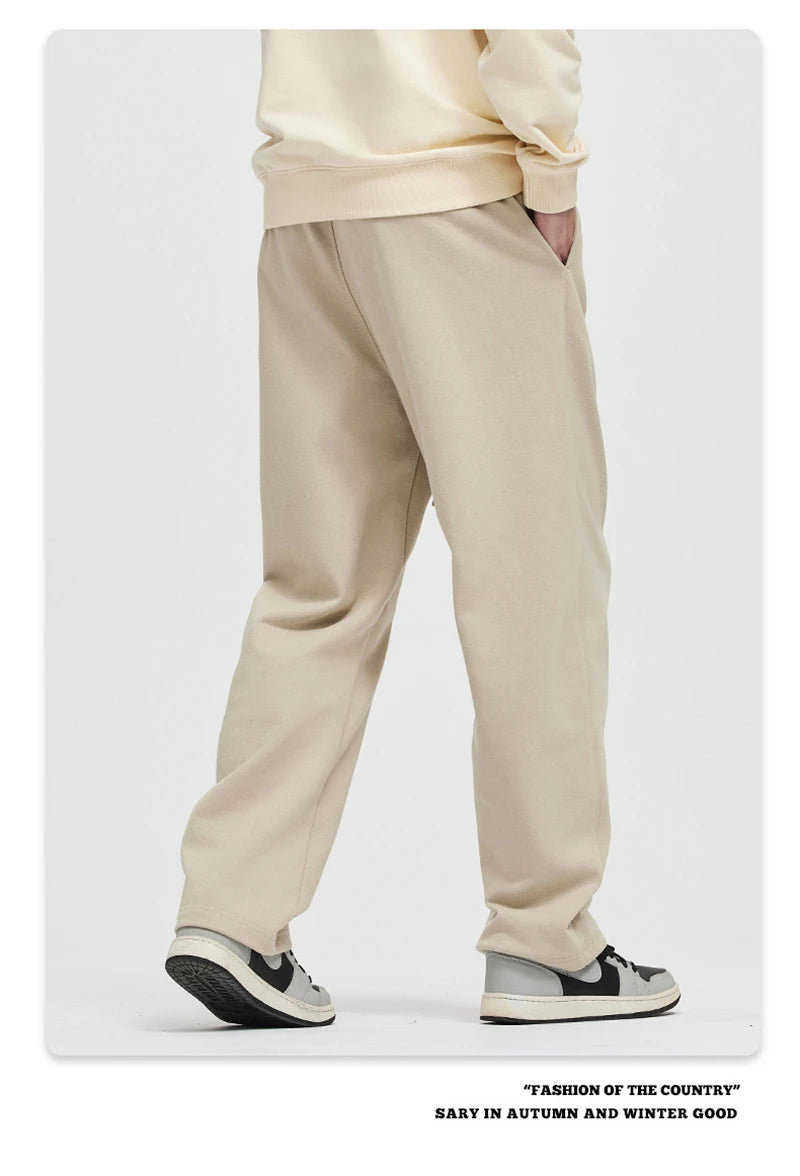 ZODF 2025 Winter Man Basic 420gsm Straight Pants Unisex Loose Clean Fit Sport Trousers Brand Streetwears HY0061