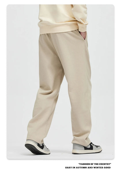 ZODF 2025 Winter Man Basic 420gsm Straight Pants Unisex Loose Clean Fit Sport Trousers Brand Streetwears HY0061