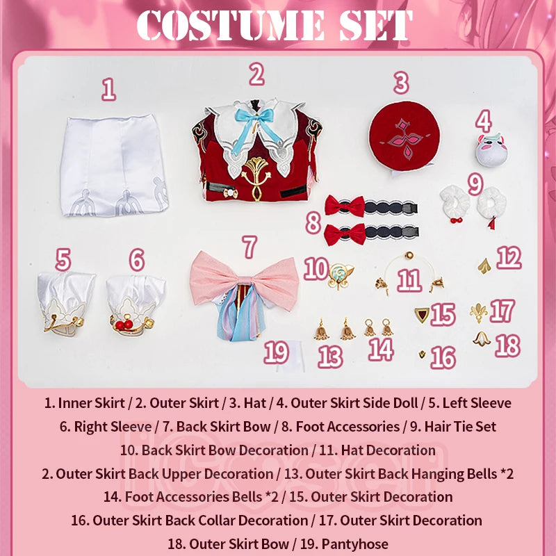 iCoser Honkai Star Rail Hyacine Cosplay Costume Wig Dress Hat Uniform Amphoreus Halloween Party for Women Girls Carnival Props