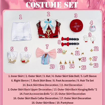 iCoser Honkai Star Rail Hyacine Cosplay Costume Wig Dress Hat Uniform Amphoreus Halloween Party for Women Girls Carnival Props