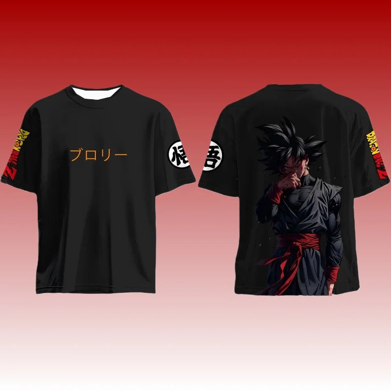 New Football Jerseys Japanese Anime Bandai Dragon Ball Goku Saiyan T-shirt Sporty Street Loose for Men and Children Christmas