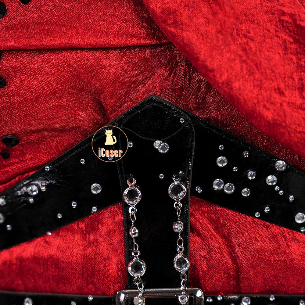 Love and Deepspace MC Cosplay Costume Midnight Waltz Red Dress Heroines New Skin Outfit Sylus Halloween Party for Women Girls