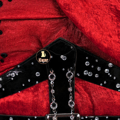 Love and Deepspace MC Cosplay Costume Midnight Waltz Red Dress Heroines New Skin Outfit Sylus Halloween Party for Women Girls