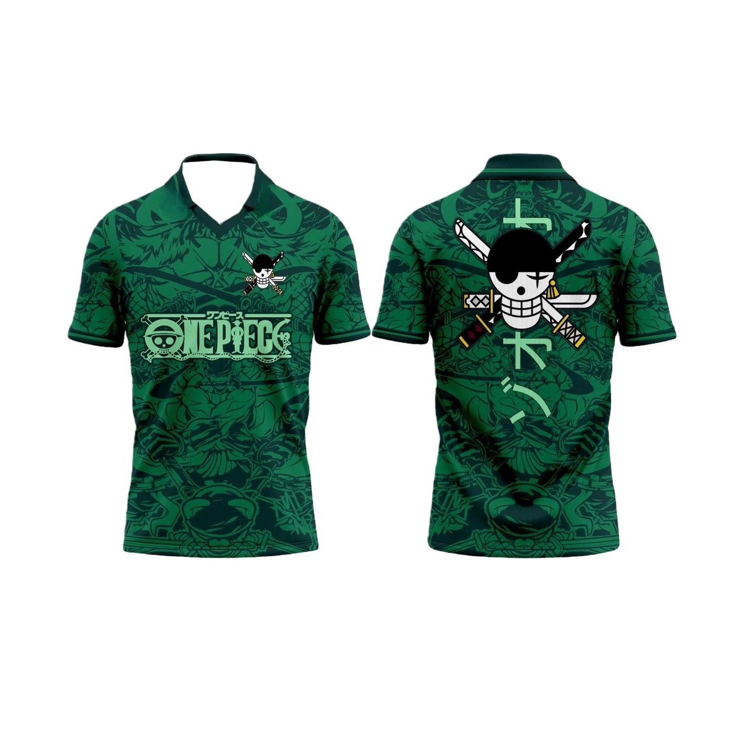 2526 New Bandai Anime One Piece Luffy Summer Jersey T-shirt Oversized 3D Adult and Children's Multifunctional Top Christmas