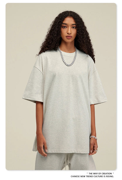 ZODF New 2025 Heavy Weight 305gsm Solid Cotton T Shirts For Men Unisex Summer Oversized Noshrink Basic T-Shirt Brand Tops HY0475