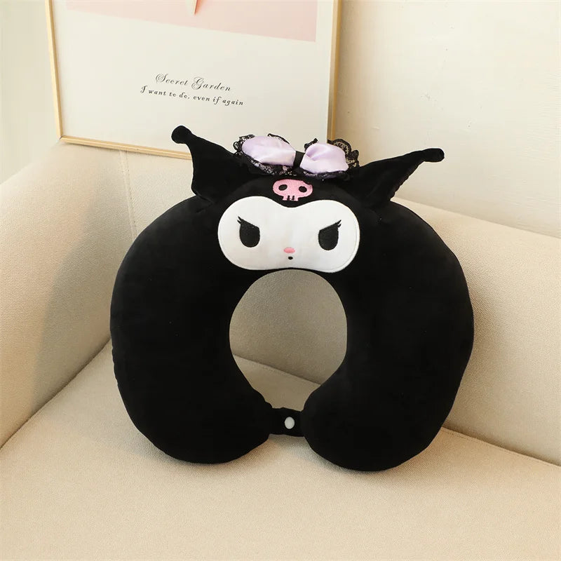 Cartoon Anime My Melody Plush Toy Soft Cute Sanrio Kuromi U-Shaped Pillow Nap Pillow Car Travel Pillow Gifts For Girl