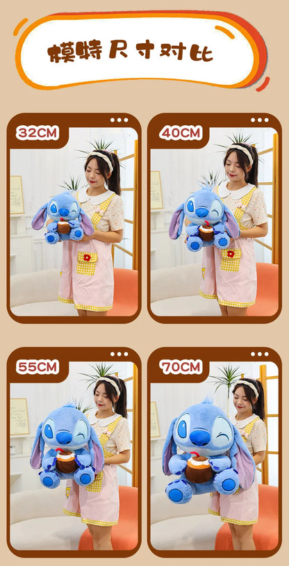 Disney 30-70cm Lilo&Stitch Cute Cartoon Dolls Toys Anime Soft Stuffed Dolls Pillow Appease Toys Birthday Decoration Toys Girls