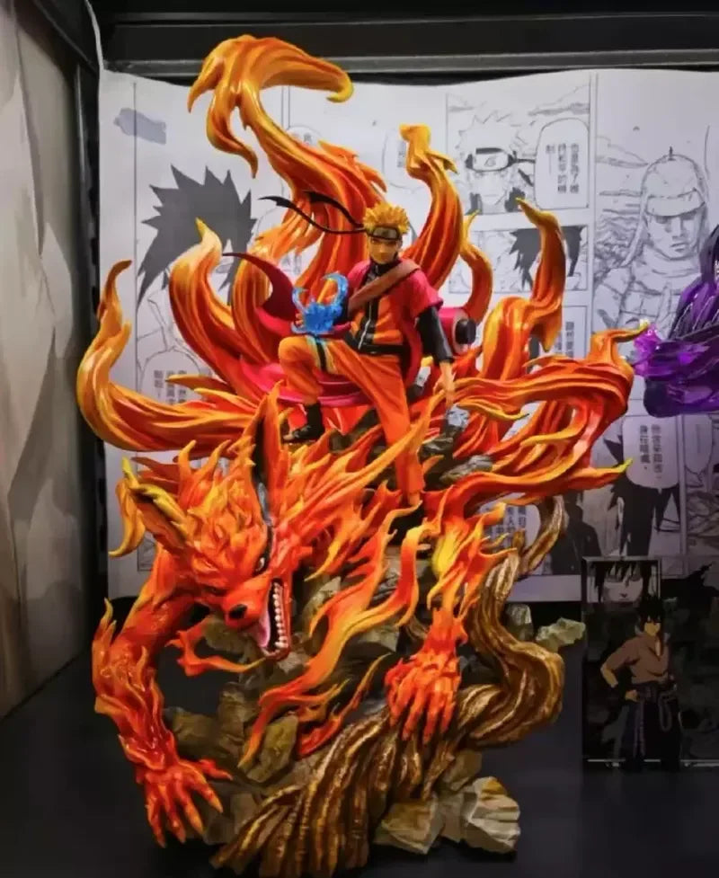 43cm Gk Naruto Kurama Chakra Mode Shippuden Anime Figurine Model Action Figure Sasuke Itachi Statue Collection Toy Kyuubi Figma