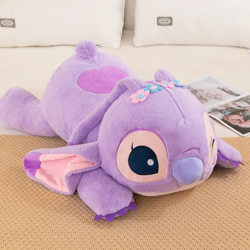 80cm Big Size Disney Lilo & Stitch Cartoon Anime Plush Stuffed Doll Room Kawai Plushies Pillow Ornaments Children's Holiday Gift