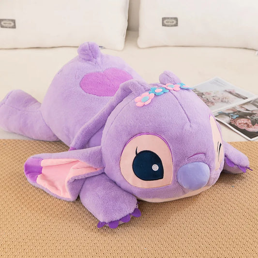 80cm Big Size Disney Lilo & Stitch Cartoon Anime Plush Stuffed Doll Room Kawai Plushies Pillow Ornaments Children's Holiday Gift